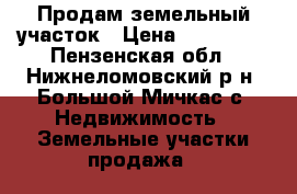 Продам земельный участок › Цена ­ 300 000 - Пензенская обл., Нижнеломовский р-н, Большой Мичкас с. Недвижимость » Земельные участки продажа   